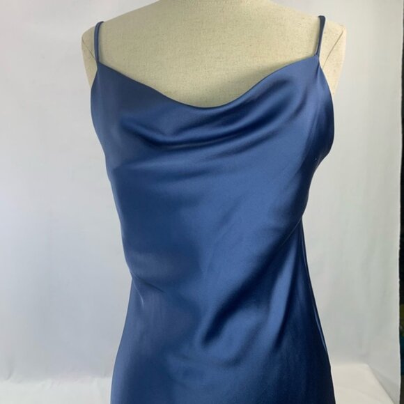 Satin Slip Dress Intimate Sleepwear Pretty‎ is Power Blue Women’s Size Medium - Picture 4 of 15